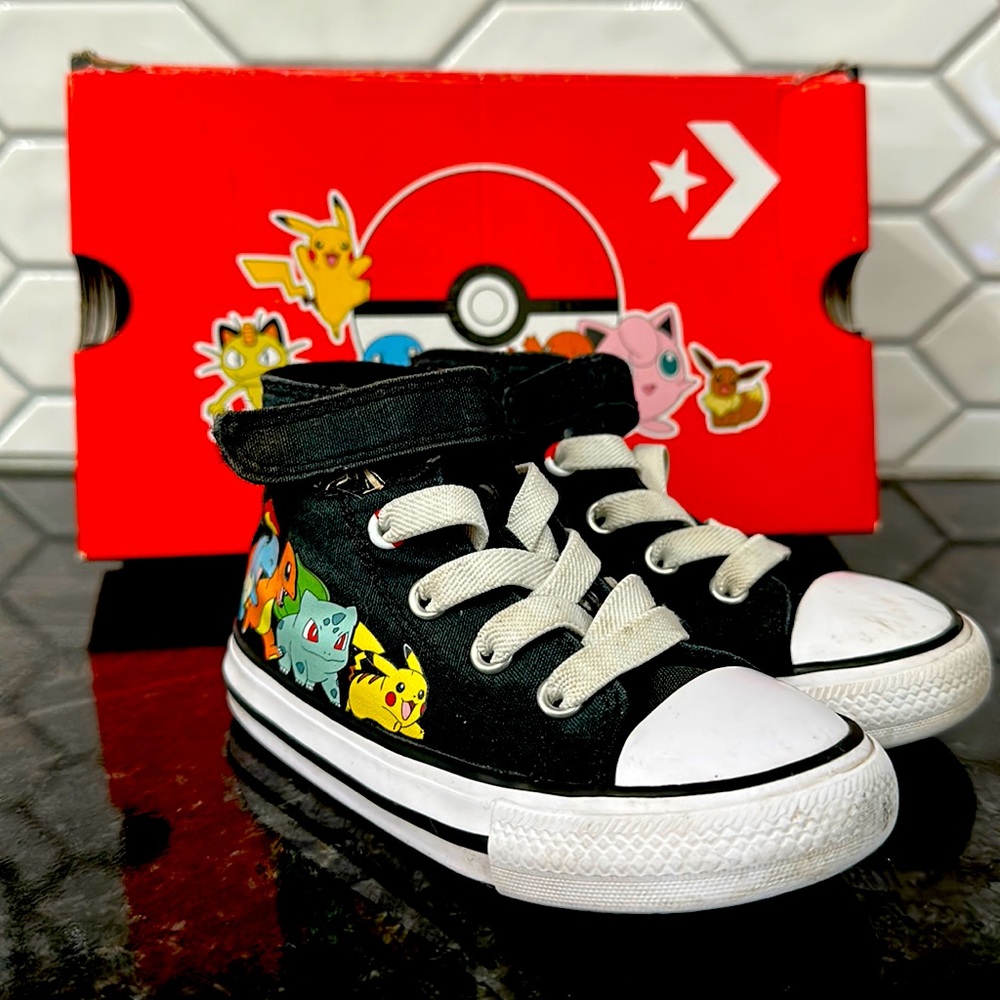 Pokémon Converse infant size 7.  Used but definitely ready for more play dates!